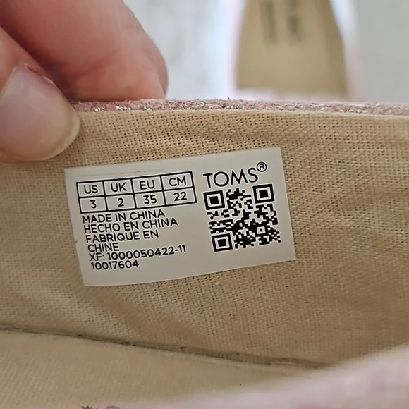 TOMS Girl's pink shimmery Toms loafers - Picture 5 of 5